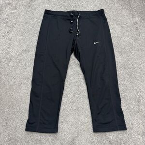 Nike Tech Dri-Fit Mesh Running Capri Crop Leggings Womens Medium Black Active